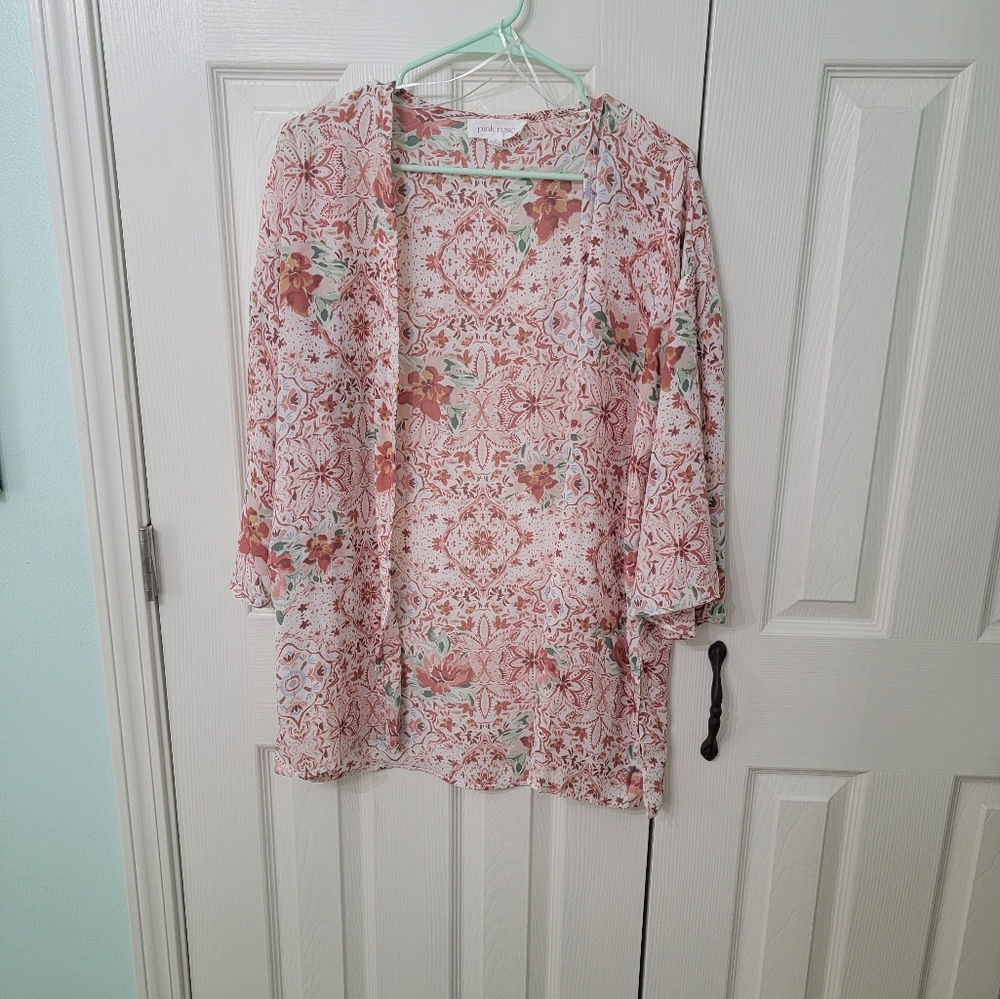 Pink rose kimono